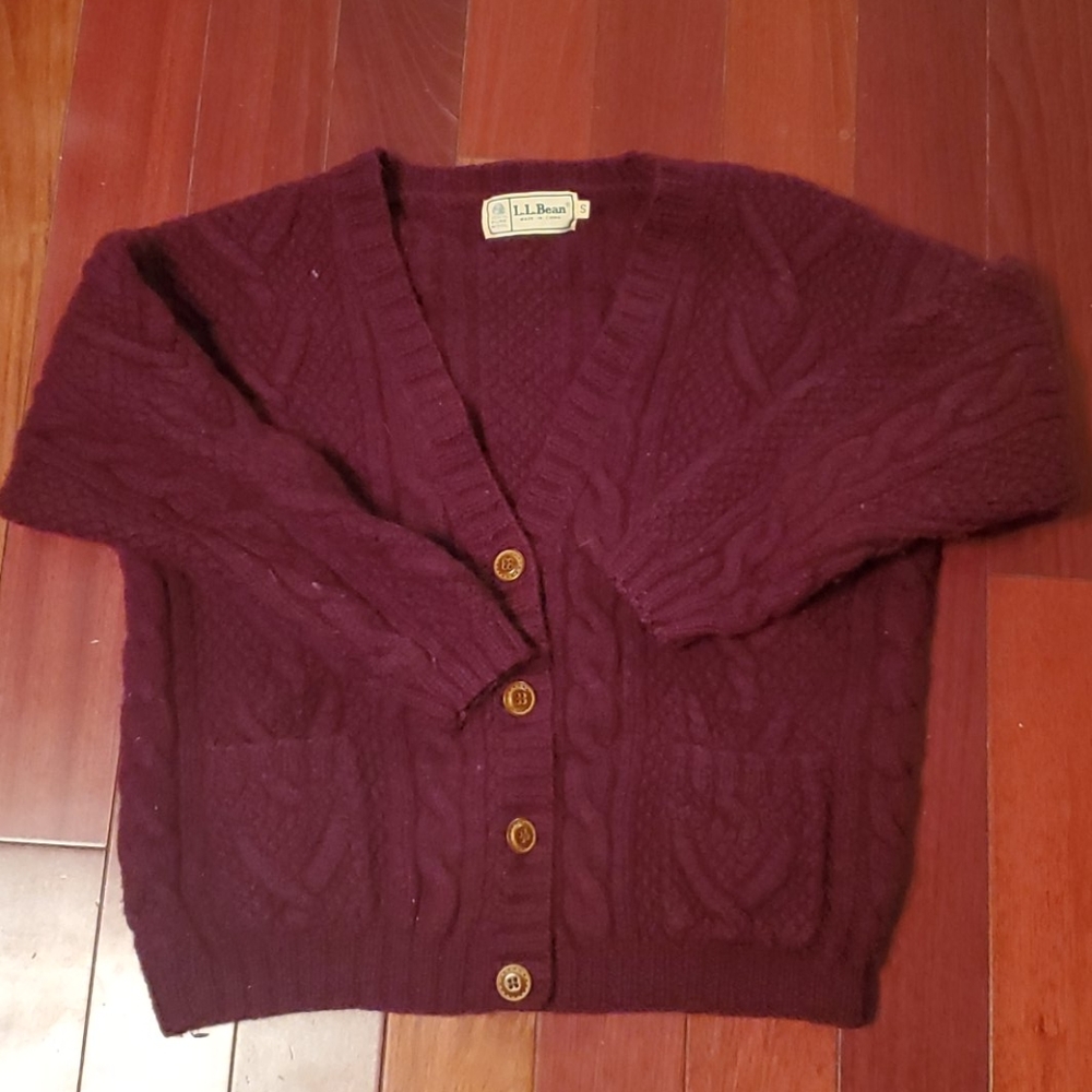 L L Bean Wool Cardigan- Small - image 1